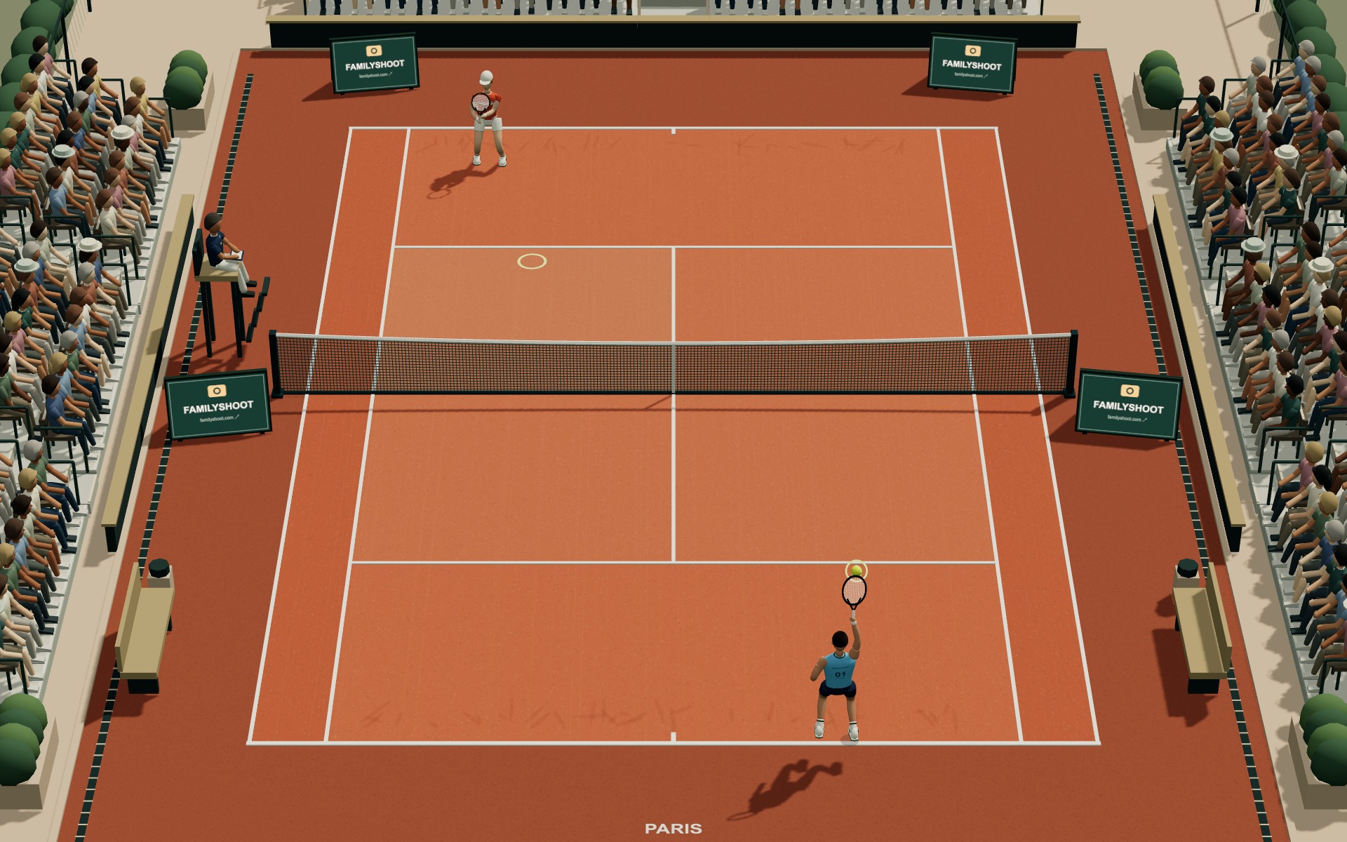 Top Tennis gameplay on the terracotta Paris clay court